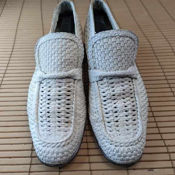 Bally Switzerland Burgos Continentals  Men Size 8 White Woven Leather Causal Loa main image 2